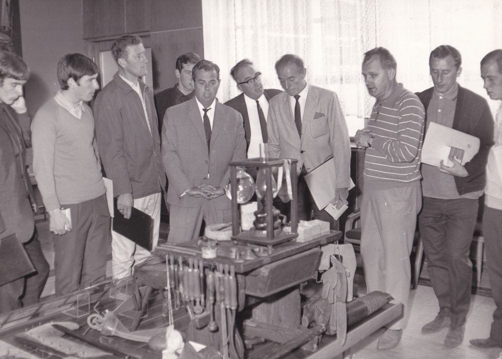 Another shot of the visit to the Bata shoe factory.