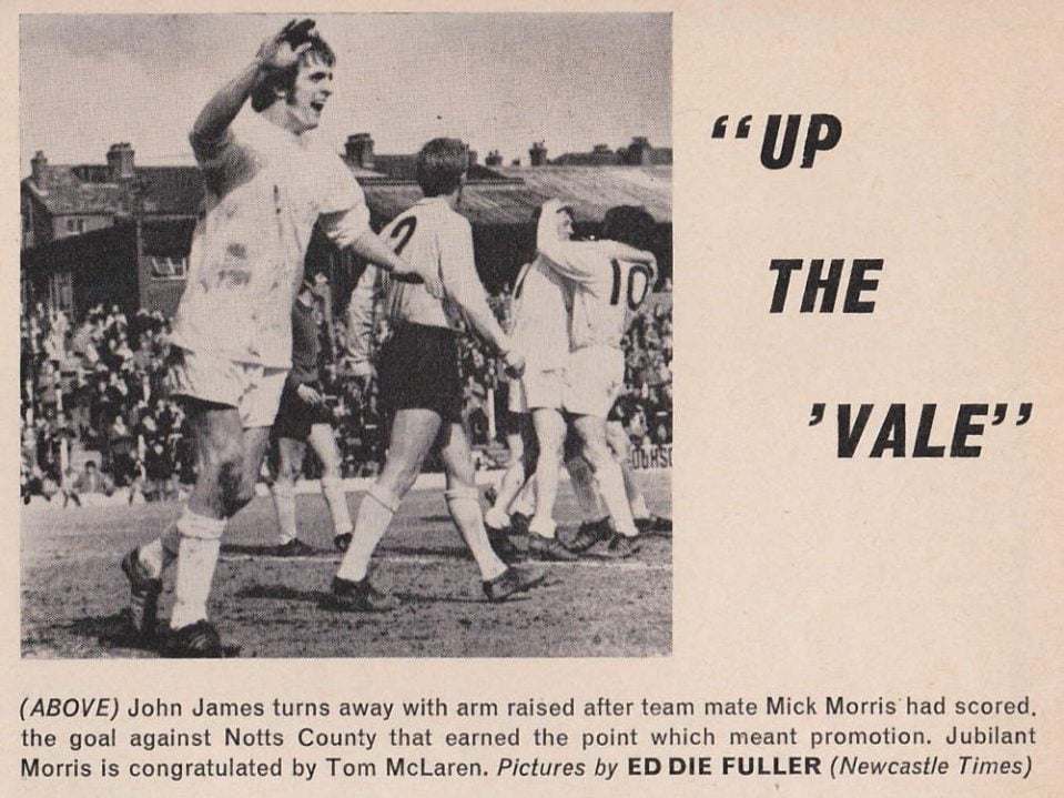 Port Vale players celebrate promotion in 1970