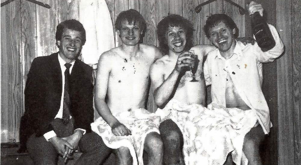 Port Vale players celebrate promotion in 1983