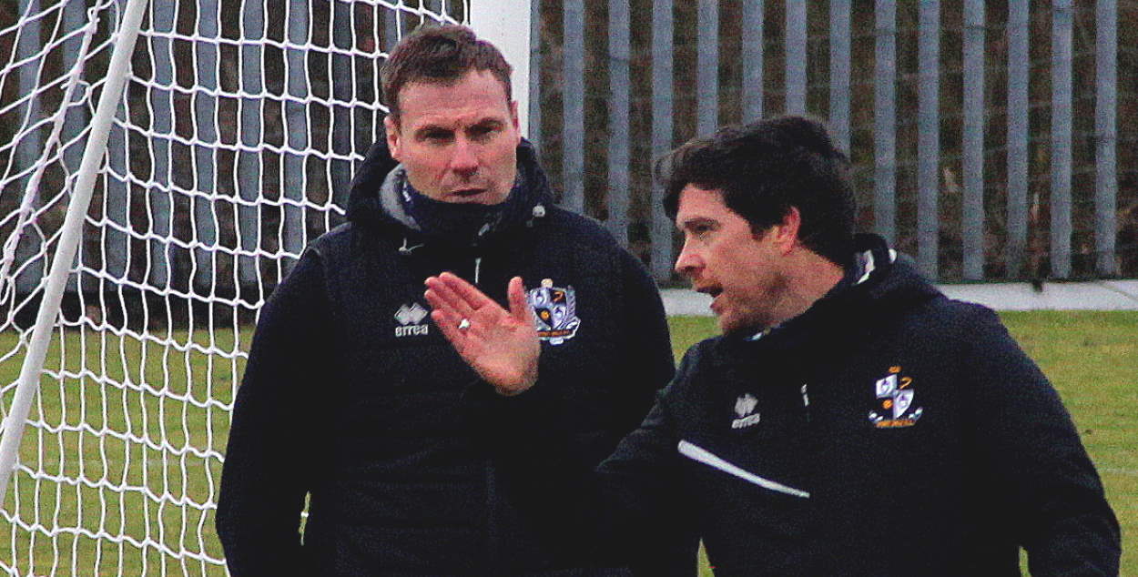 Port Vale Director of Football David Flitcroft and manager Darrell Clarke