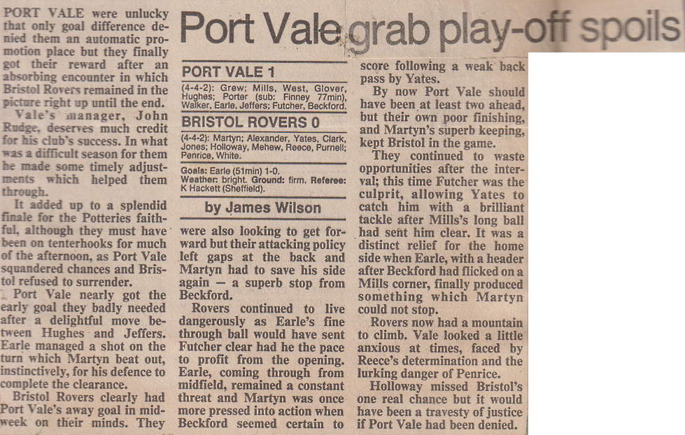 Port Vale 1-0 Bristol Rovers