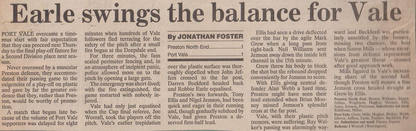 Preston 1-1 Port Vale