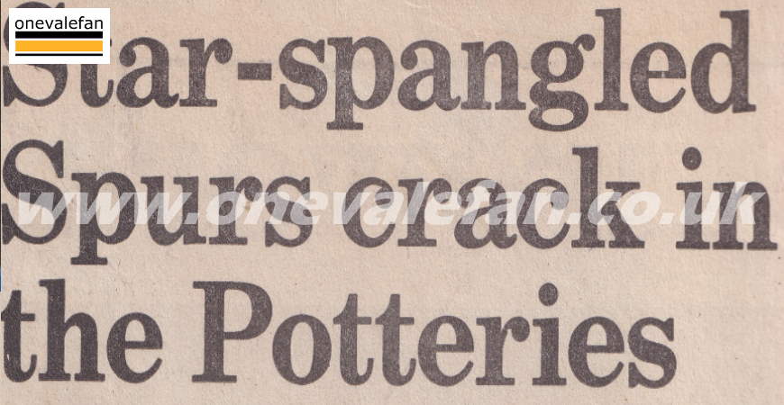 How the national press covered Port Vale’s win over Spurs in 1988