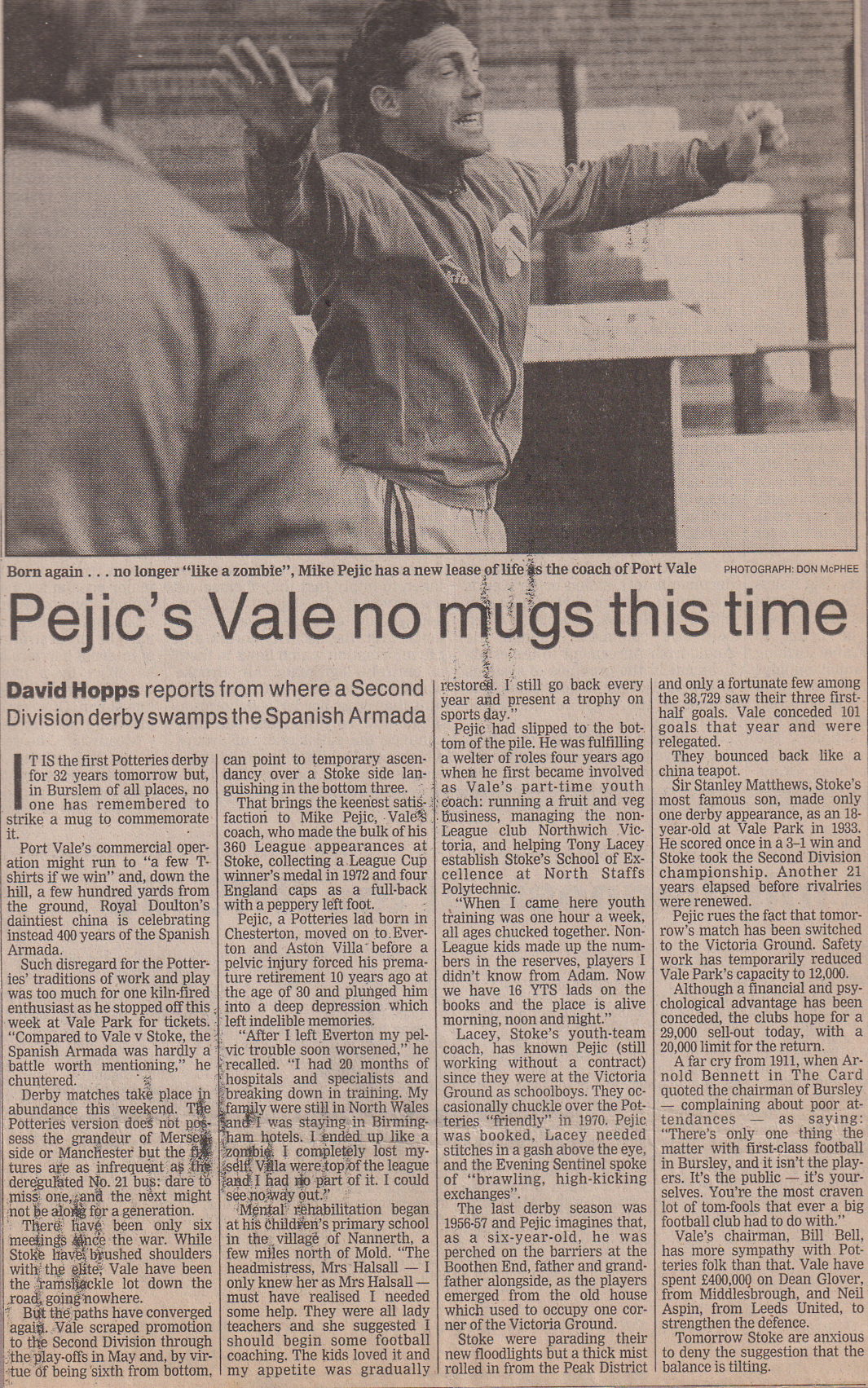 Mike Pejic Potteries Derby preview