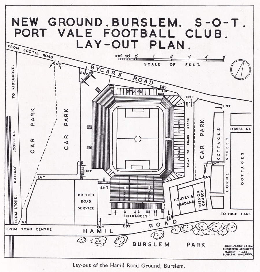 The 1950 plans show the huge scale of the planned Hamil End. A bank of terracing, enough to rival other side's Kop Ends was planned, but sadly due to lack of finances the plans were never realised.