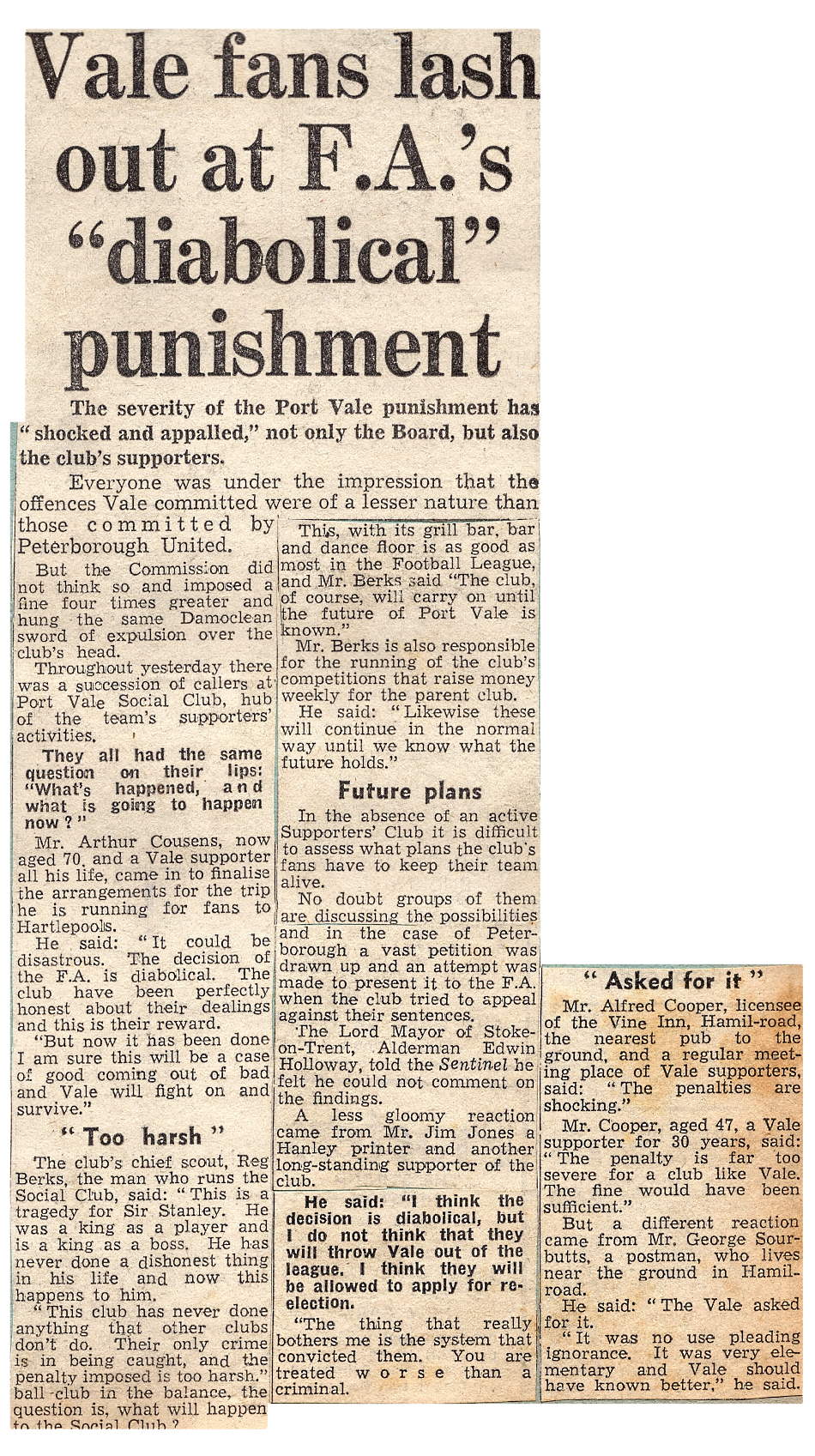 Port Vale fans lash out