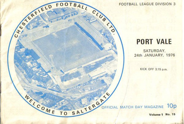 Chesterfield v Port Vale matchday programme, 1976