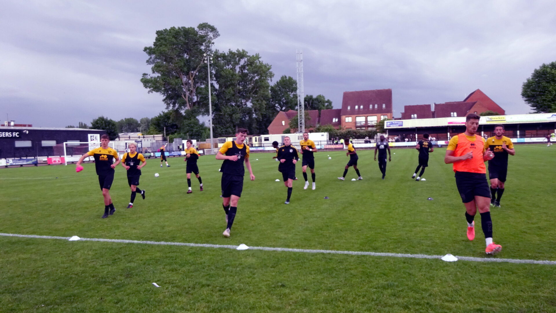 Stafford Rangers v Port Vale, 2021 - Port Vale players warming up
