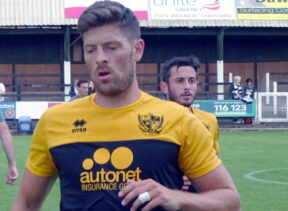 Stafford Rangers v Port Vale, 2021 - Port Vale players Jamie Proctor and Ben Garrity