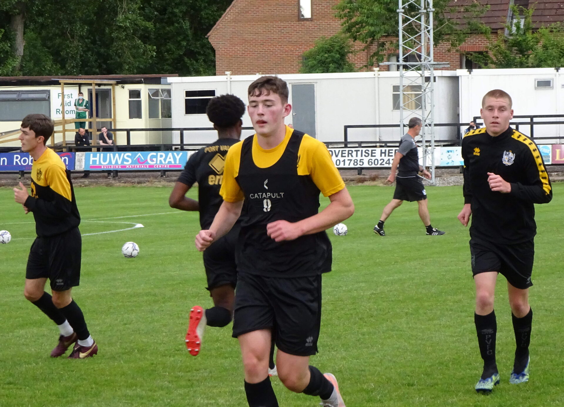 Stafford Rangers v Port Vale, 2021 - Port Vale players warm up