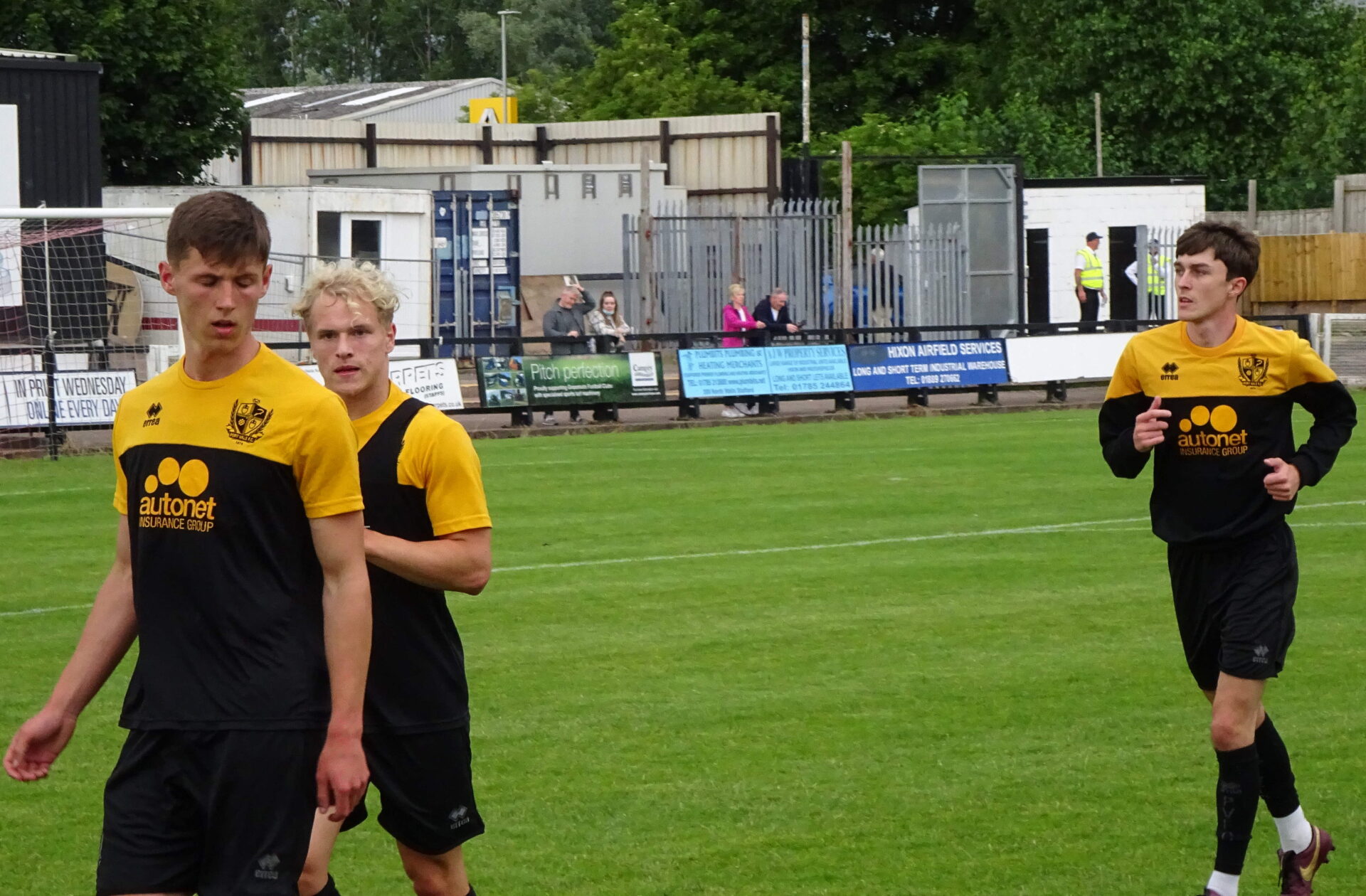 Stafford Rangers v Port Vale, 2021 - Port Vale players including Eden Bailey (centre)