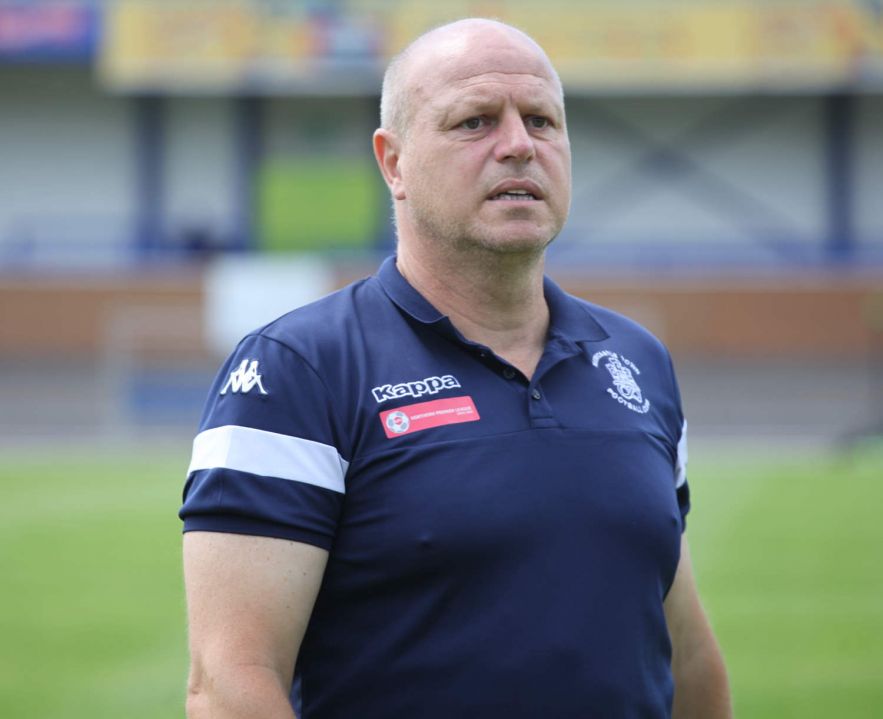 Newcastle Town manager and former Port Vale legend Robin van der Laan - Newcastle Town v Port Vale friendly, 2021 - AS Photos
