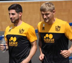 Tom Pett and Nathan Smith - Newcastle Town v Port Vale friendly, 2021 - AS Photos