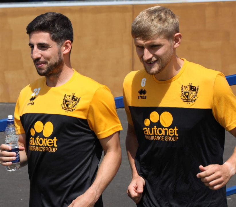 Tom Pett and Nathan Smith - Newcastle Town v Port Vale friendly, 2021 - AS Photos