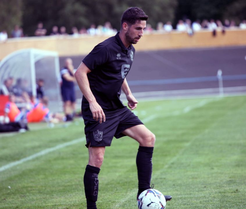 Tom Pett on the ball - Newcastle Town v Port Vale friendly, 2021 - AS Photos