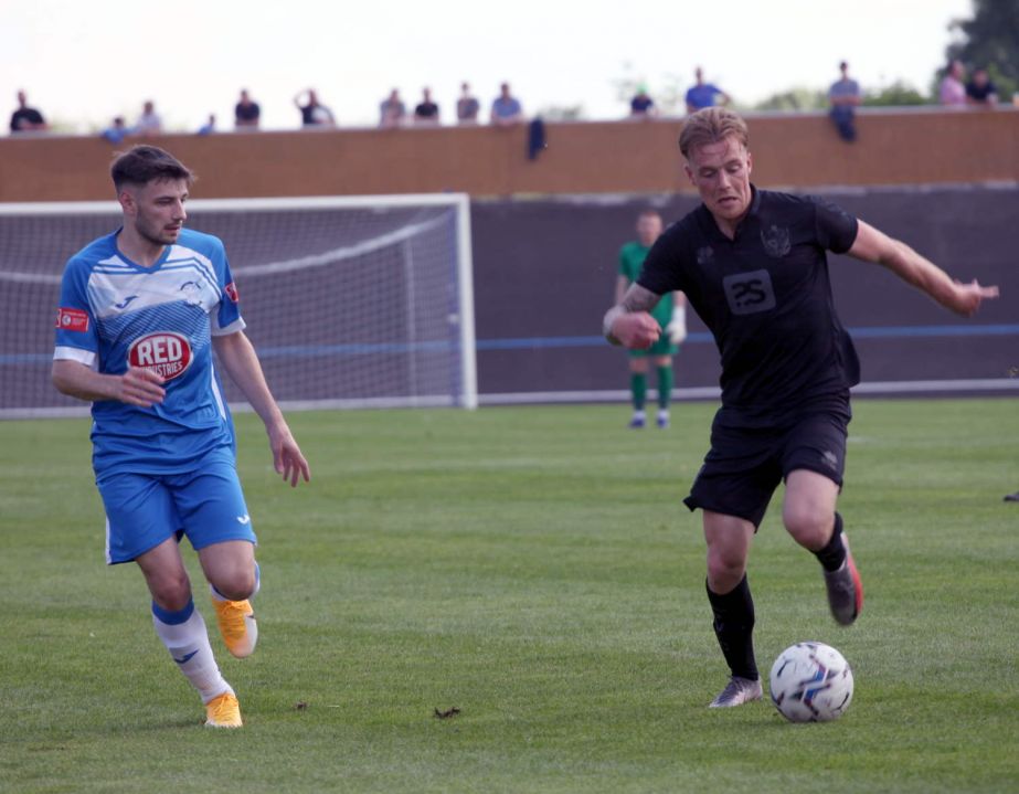 Tom Conlon on the ball - Newcastle Town v Port Vale friendly, 2021 - AS Photos