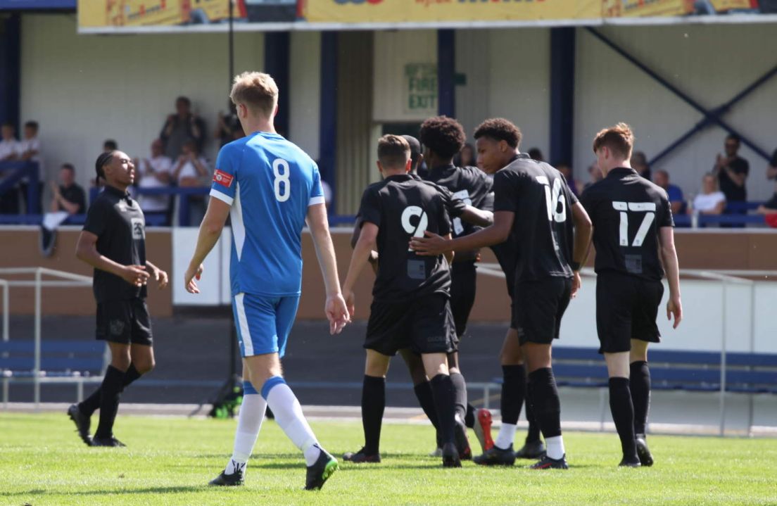 Vale youngsters celebrate a goal - Newcastle Town v Port Vale friendly, 2021 - AS Photos