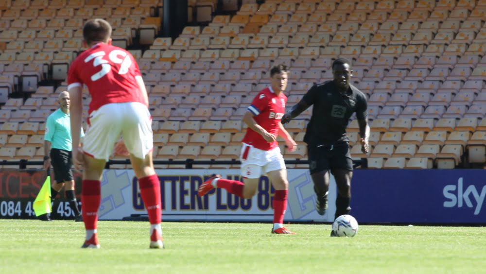 Tom Solanke pictured in action for Port Vale during a friendly against Nottingham Forest