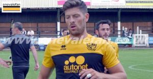 Port Vale striker Jamie Proctor warms up against Stafford Rangers