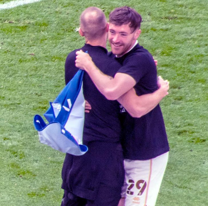 Port Vale forward Ryan Edmondson celebrates promotion