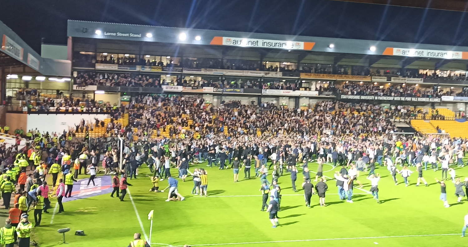 Port Vale FC are charged by the FA over Vale Park pitch invasion