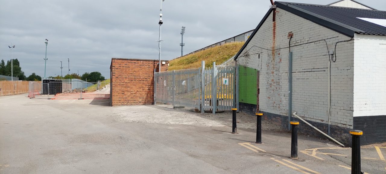 Construction work at the Vale Park stadium 2022