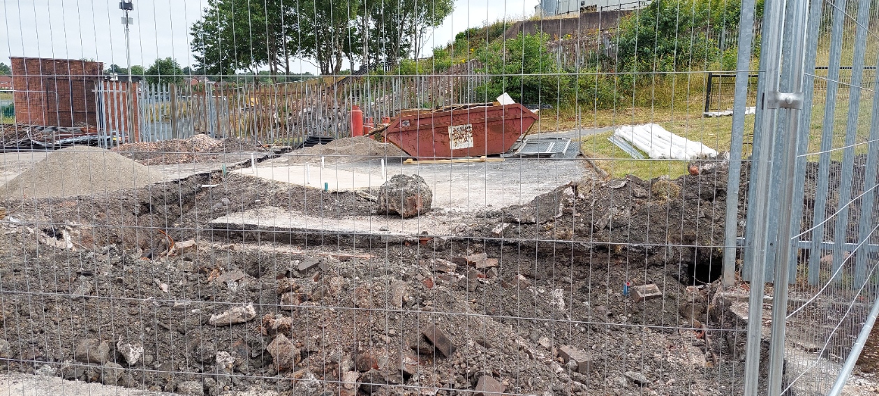 Construction work at the Vale Park stadium 2022