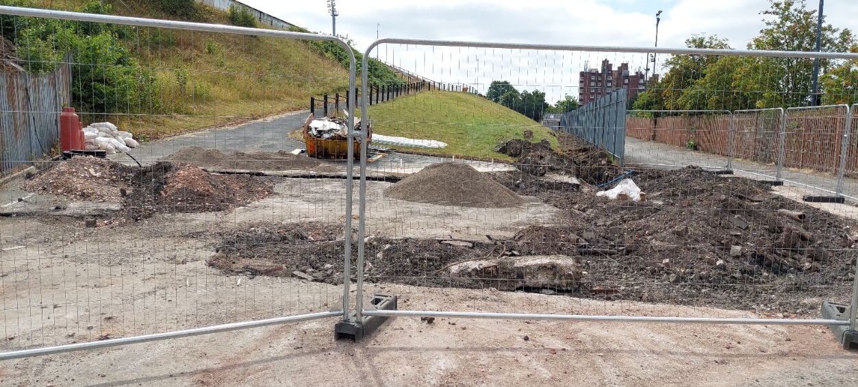 Construction work at the Vale Park stadium 2022