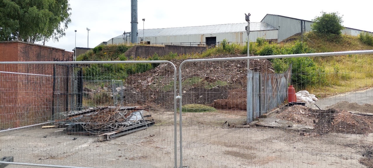 Construction work at the Vale Park stadium 2022