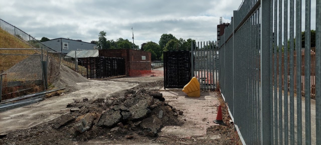 Construction work at the Vale Park stadium 2022