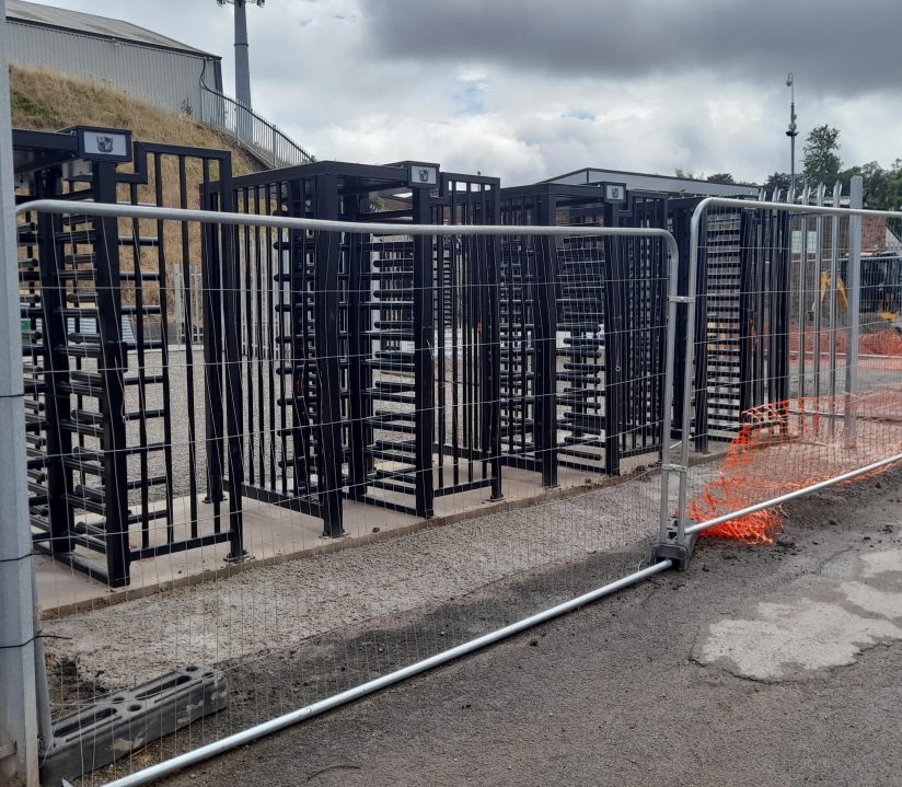 Construction work at the Vale Park stadium 2022
