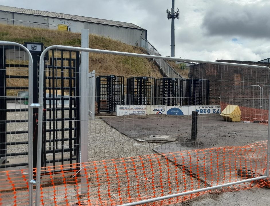 Construction work at the Vale Park stadium 2022
