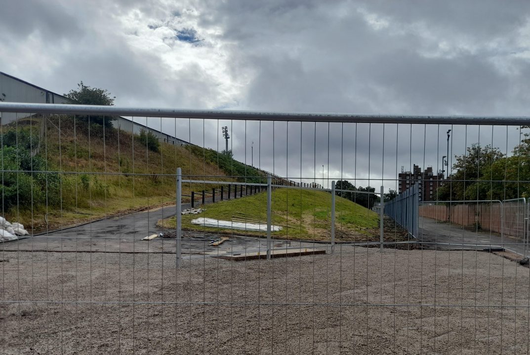 Construction work at the Vale Park stadium 2022