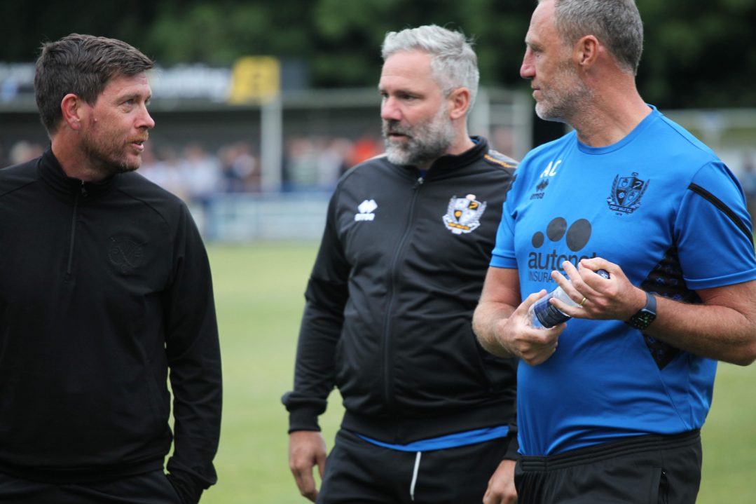 Kidsgrove Athletic 3-0 Port Vale; manager Darrell Clarke and coaches David Dunn and Andy Crosby