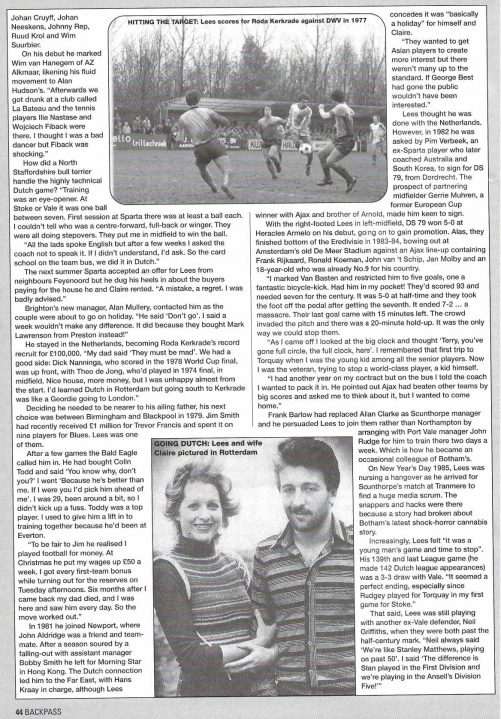 Terry Lees interview Backpass magazine