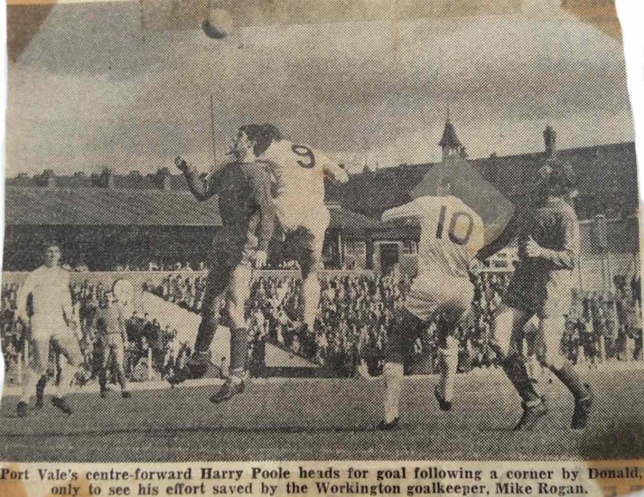 Harry Poole in action for Port Vale against Workington, 1967