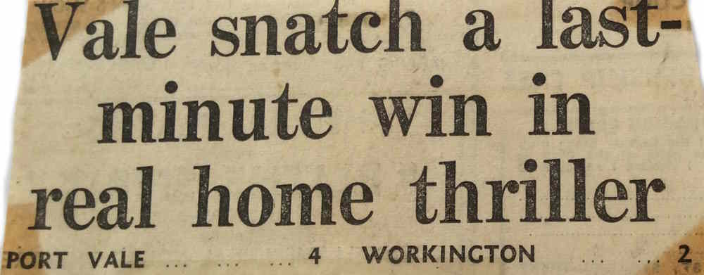 Port Vale 4-2 Workington, 1967
