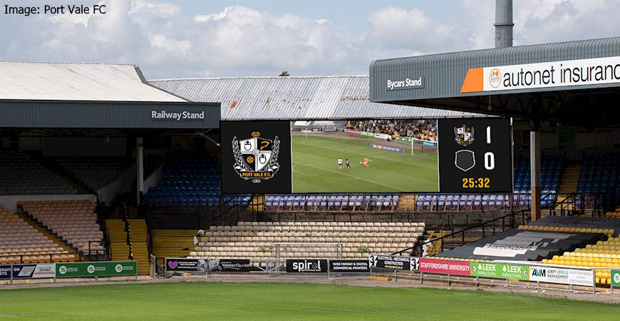 “Superwide” and “72 square metres” – more technical details emerge about Port Vale’s big screen