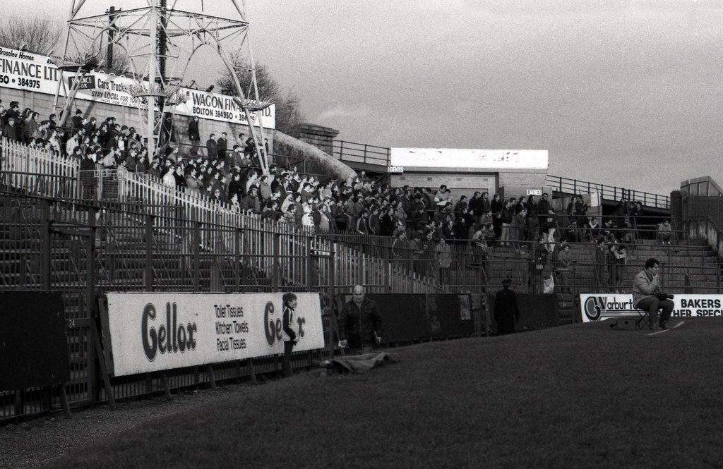 Bolton Wanderers Burnden Park terraces © Copyright Steve Daniels and licensed for reuse under this Creative Commons Licence.