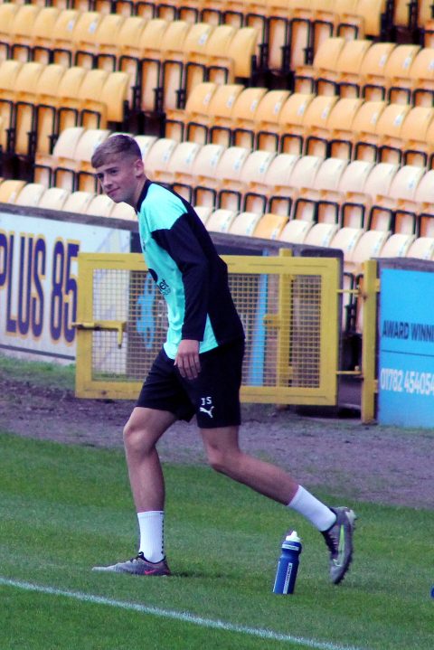 Port Vale player Jack Shorrock in training