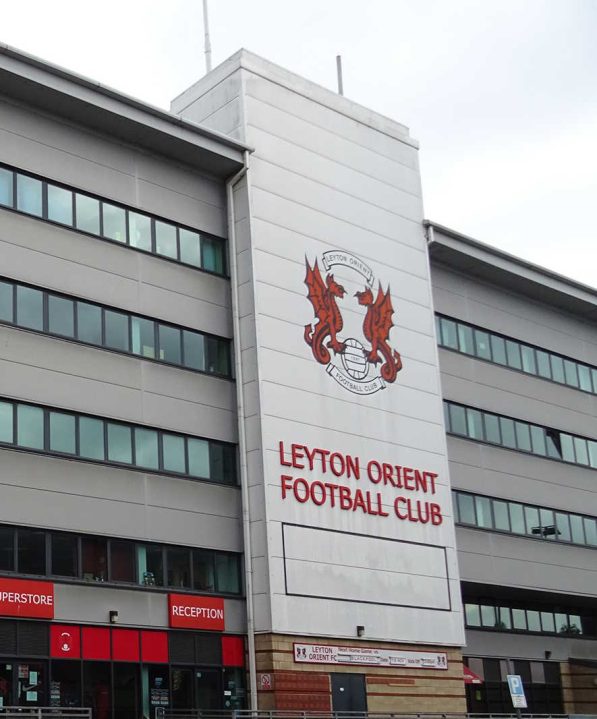 Brisbane Road stadium, Leyton Orient Spudgun67, CC BY-SA 4.0 , via Wikimedia Commons