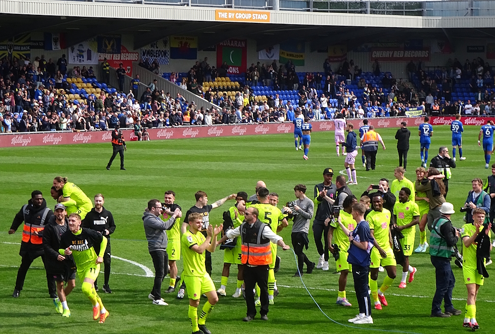 AFC Wimbledon 0-2 Port Vale April 2025 - Port Vale celebrate promotion