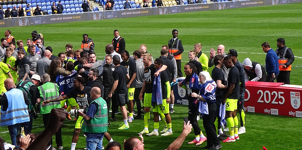 AFC Wimbledon 0-2 Port Vale April 2025 - Port Vale celebrate promotion