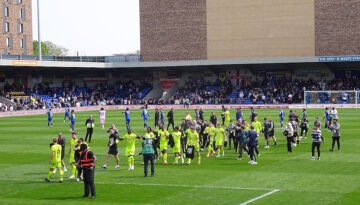 AFC Wimbledon 0-2 Port Vale April 2025 - Port Vale celebrate promotion