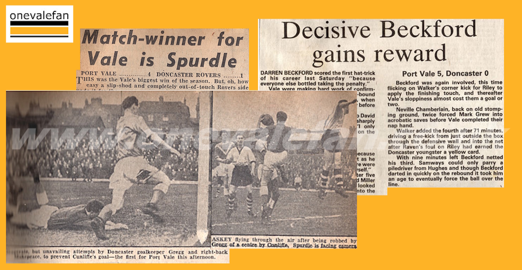 Clippings: two thumping Port Vale victories over Doncaster Rovers