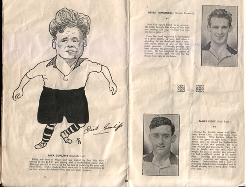 Port Vale v Wrexham programme, 1954