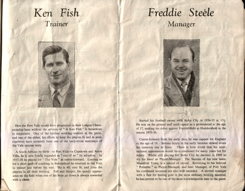 Port Vale v Wrexham programme, 1954