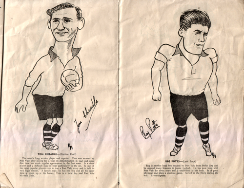 Port Vale v Wrexham programme, 1954