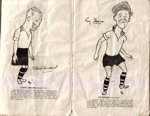 Port Vale v Wrexham programme, 1954