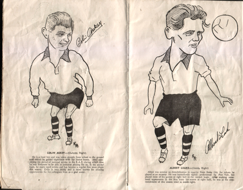 Port Vale v Wrexham programme, 1954